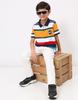 MONTE CARLO Boys Yellow & Blue Collar Neck T-Shirt