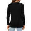 Women's Fashion Casual Slit Hem Round Neck Long Sleeve Loose Christmas Printed T-Shirt Ladies Top