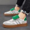 Fashion New Shoes for Men Women Genuine Leather Casual Shoes Trend Striped Flat Skateboard Shoes Street Cool Lace-up Sneaker