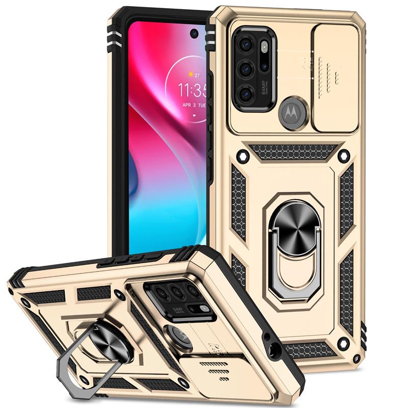 

Funda For Motorola G60S Case Slide Camera Shockproof Armor Case For Moto G60S G60 S MotoG60S Magnetic Holder Ring Protect Cover for Moto G60S золотой
