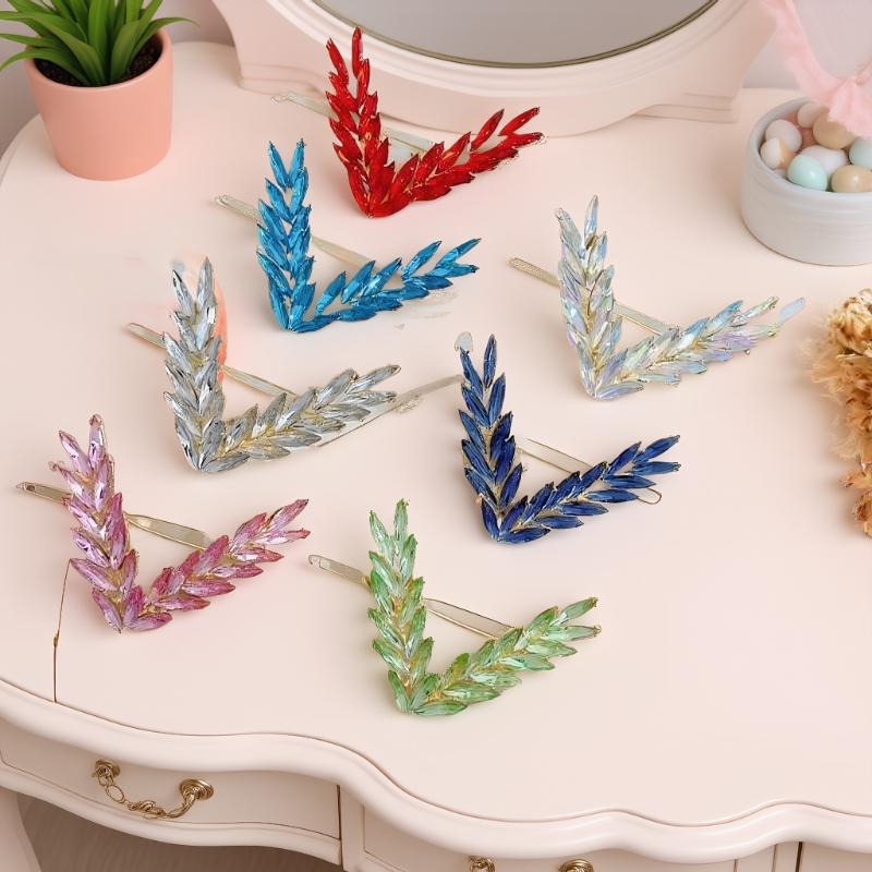 Luxus Glänzende Kristall Haar Clip Für Frauen Koreanische V Form Schnalle Haarnadeln Mädchen Haar Zubehör Kopfbedeckungen Mode Ornamente Geschenk