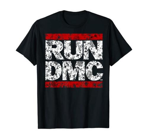 Run DMC Official Floral Red Logo T-Shirt XL
