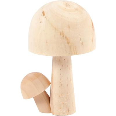 Wooden Mushrooms To Decorate - 5.5 X 8.5 Cm