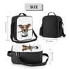 Jack Russell Terrier Dog With Pencil Portable Lunch Box Leakproof Animal Thermal Cooler Food Insulated Lunch Bag School Student