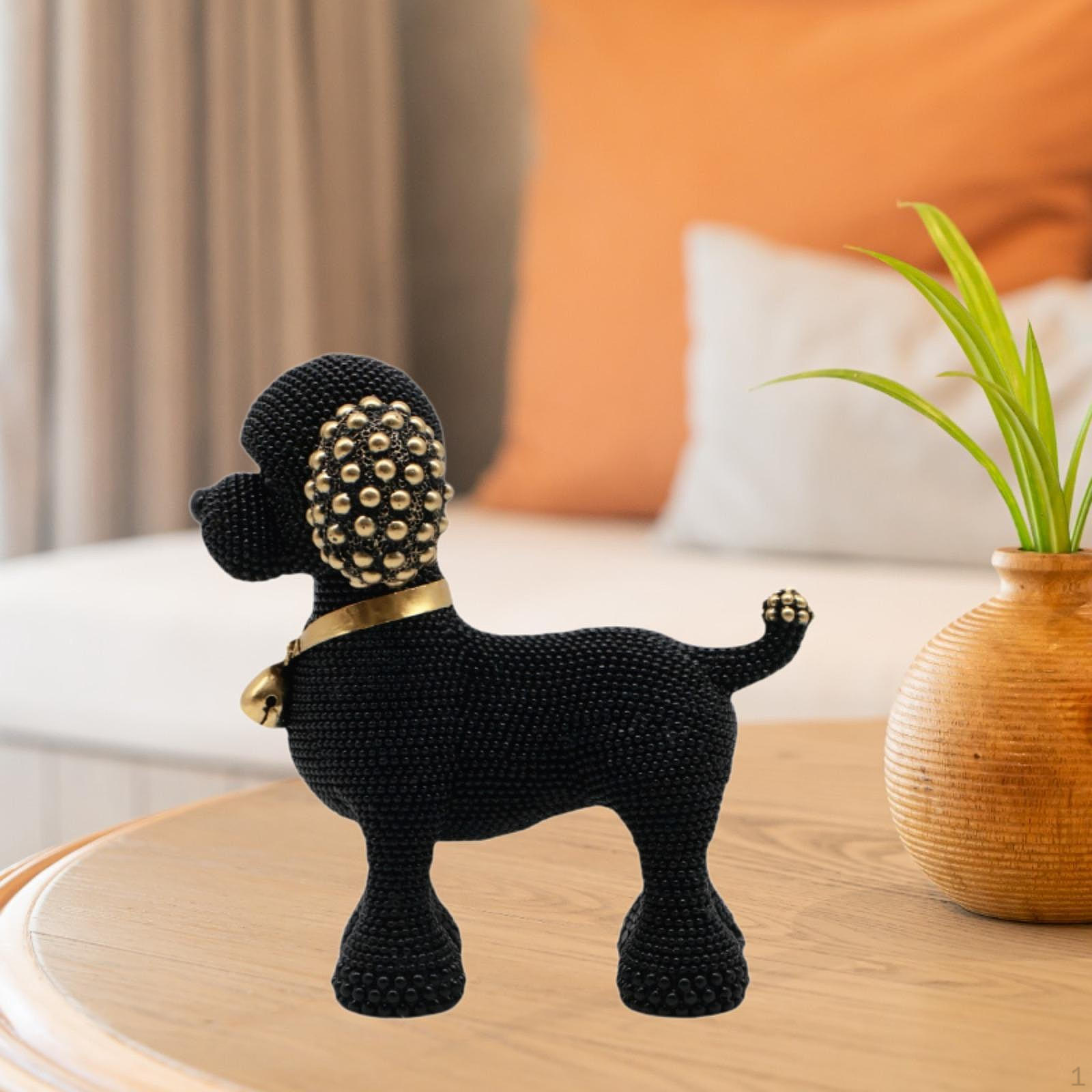 

Скульптура собаки из бисера и смолы для декора домашнего офиса Black