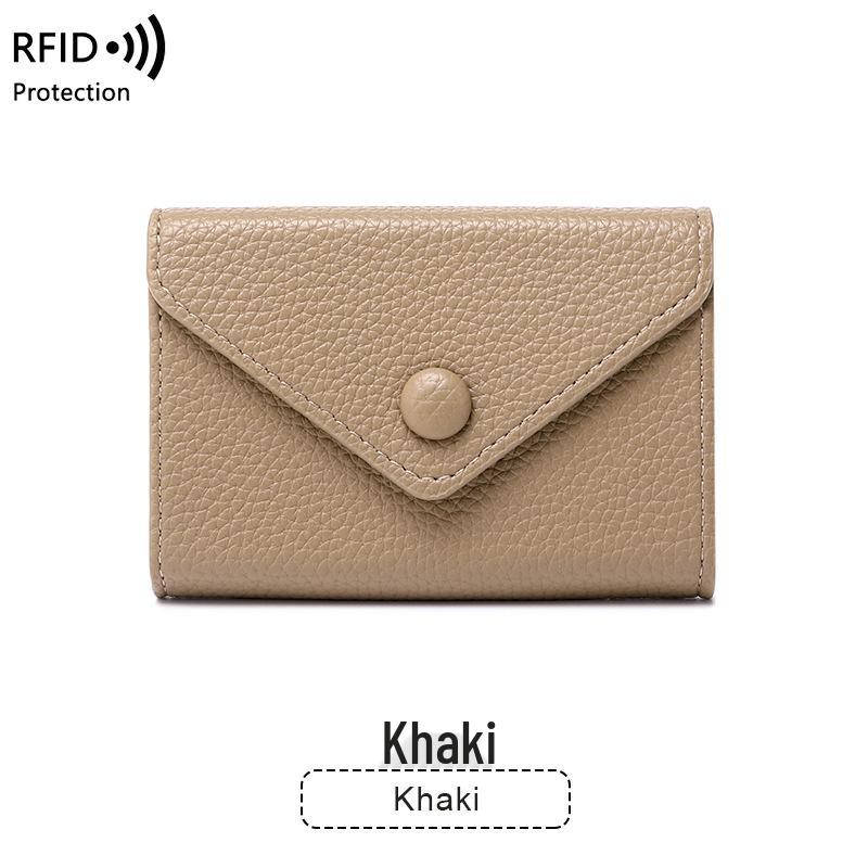 Lightweight Portable Lychee Pattern Small Card Holder for Women - RFID Protected, Anti-Theft Accordion Design, 2023 Edition.