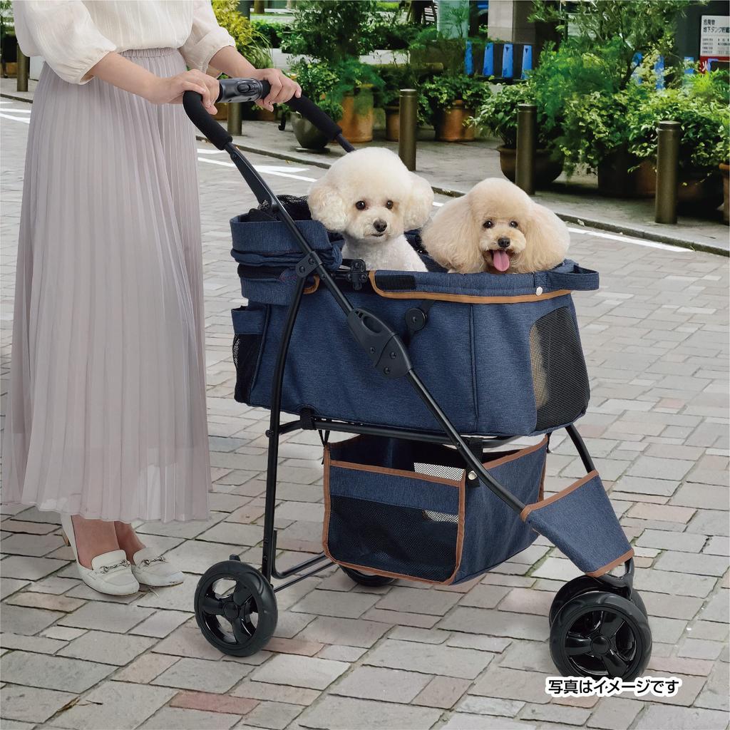GEX Hundewagen Smart Handy Safty Denim Muster 49 x x 95cm 3 Räder Tragfähigkeit 12kg Kleines Wenden möglich 81.5