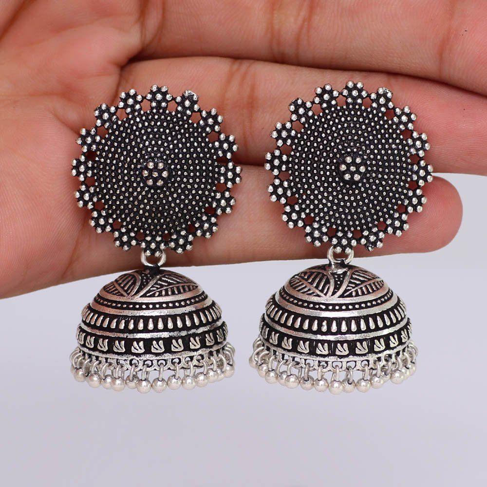 Preyans From Jhumki Earrings for Women (Silver)