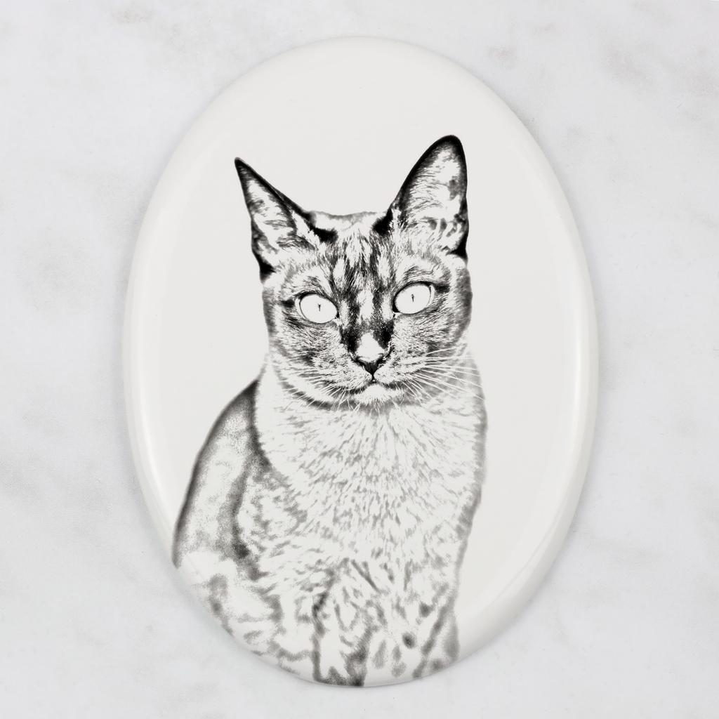Tonkinese Cat – Commemorative plaque with a cat photo, tombstone with a print | Art-Dog