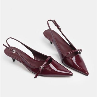 Fashion Summer Baotou Sandals Women's Fashion Pointed Head Shallow Mouth Metal Buckle Anti-slip Wear-resistant High Heels Pumps Mujer
