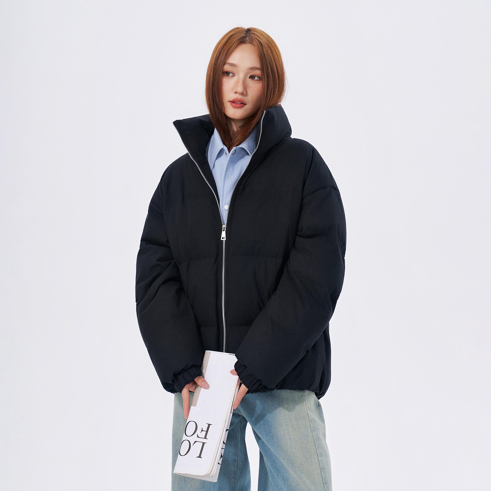 

Winter Color Block Two-Piece Patchwork Puffer Jacket - Thick, Warm, Casual Cotton for Couples L чорний