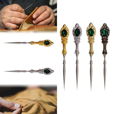 Metal Vintage Sewing Awl Needlework Accessories Hand Stitch Leather Sewing Awl DIY Craft Hole Punching Stitching
