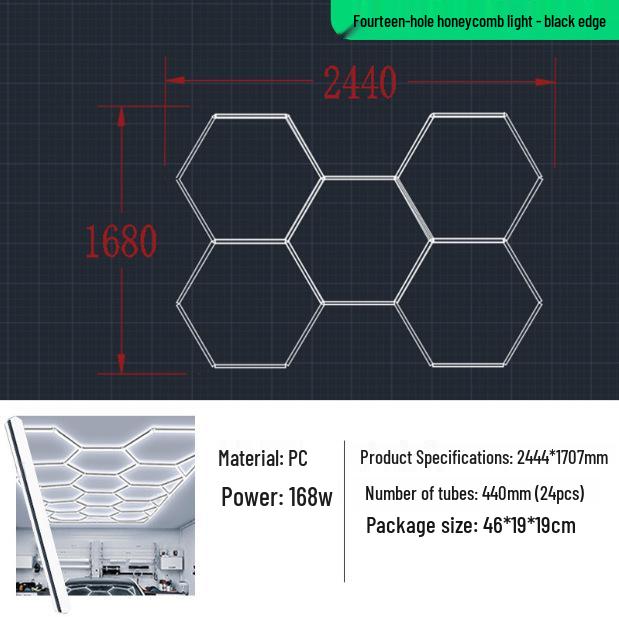 2025 Extra Wide High Brightness Honeycomb LED Garage & Car Wash Light