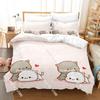 Fashion Adorable Peach And Goma Cat Bedding Set Single Twin Full Queen King Size Bed Set Kids Bedroom Duvetcover Sets Bed