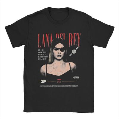 Męskie koszulki Lana Del Rey Bawełniane topy Vintage z krótkim rękawem z okrągłym dekoltem T-shirt na imprezę
