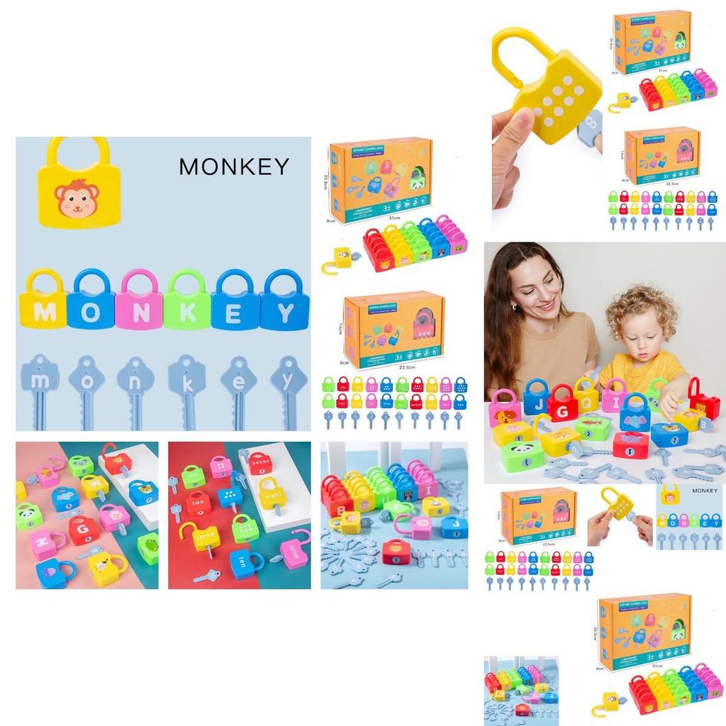 Kids Learning Lock Keys Alphabet Number Matching Early Education Toys