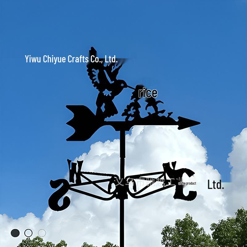 Weather Vane Ornament: Outdoor Wrought Iron Spray-Painted Roof Decoration Metal Craft