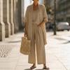 Summer 2026 Euro-American Solid Color Straight-Leg Travel Casual Three-Piece Set