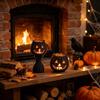 Seilgewebter Kerzenhalter mit Kerze für Halloween-Dekoration