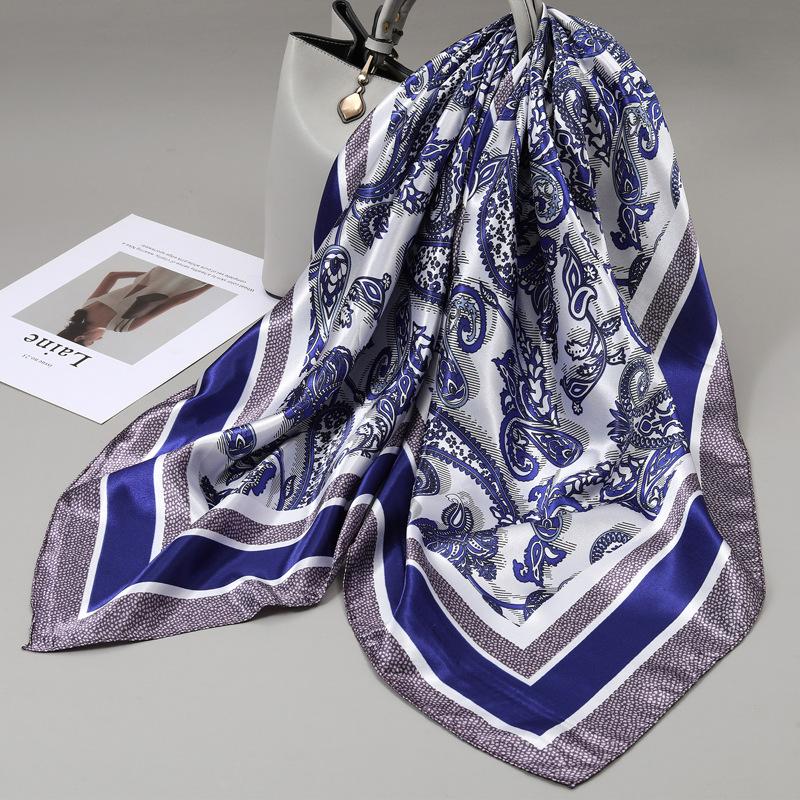90 Square Scarves, Silk Scarves, Women's New Spring and Summer High-end Sense Versatile, Thin Scarves, Shawls Outside