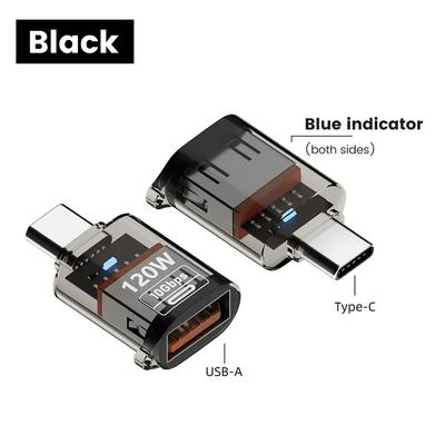 Adaptateur USB C vers USB 3.0 10 Gbit/s Charge Rapide PD 120 W Synchronisation de Données Convertisseur OTG pour Ordinateur Portable Téléphone Tablette Disque Dur