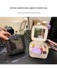 Bolsa de Maquillaje Transparente Compacta 2024 - Estuche Duro Portátil para Almacenamiento de Cosméticos