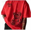 Summer Unisexs Pure Cotton Casual Sports Loose and Fashionable Cartoon Bear Pattern Printed Round Neck Short Sleeved Tshirt Soft