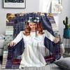 1pz Coperta in Flanella con Stampa Lana Del Rey, Alta qualità Confortevole per Tutte le Stagioni, Decorazione per la Casa, Calore e Comfort, Perfetta per Regali di Natale