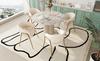 White Dining Chair Modern Lamb Velvet Spray Gold Dining Chair in Gold Finish (4 pcs), Dining Chair with Golden Legs
