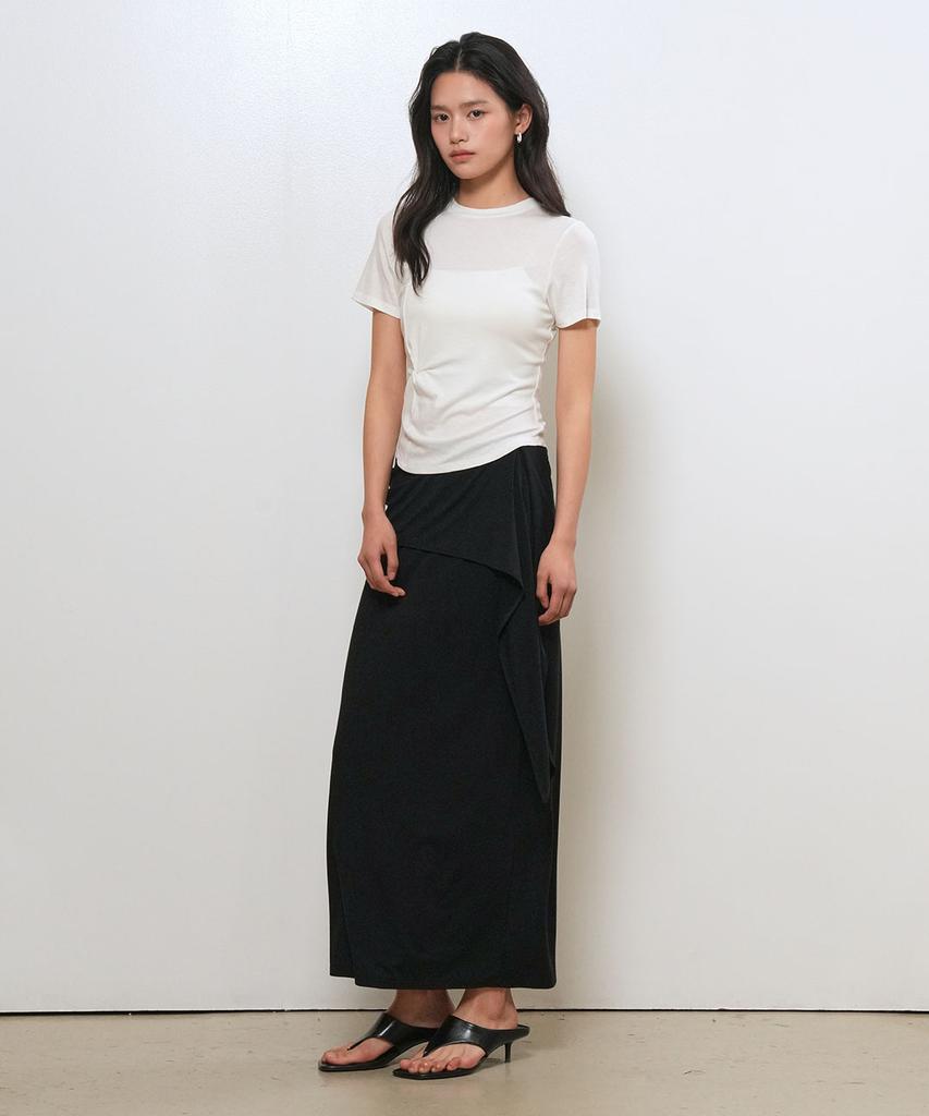 GENERALIDEA Acetate Twist Short Sleeve T-Shirt [White] / Gf2Lts520