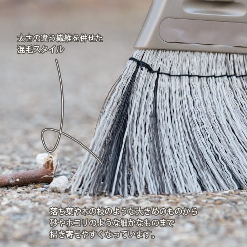 Yamazaki Sangyo Broom for Entryways and Balconies, Made in Japan, Short Handle, Unique Fiber, Double Fiber, Synthetic Fiber, Polypropylene, Water Resi