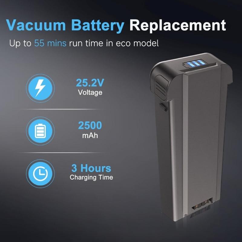 Long Lasting 2500mAh Robotic Vacuum Battery 25.2V Replacement Power for Extended Cleaning Event and Fast Charging