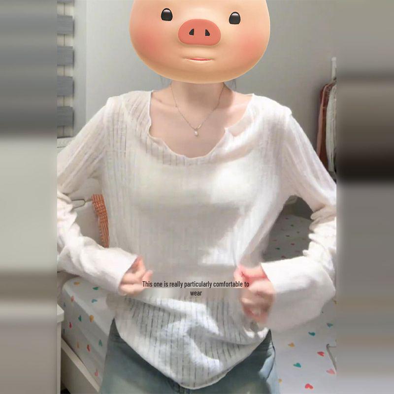 

Полупрозрачная белая женская летняя накидка с V-образным вырезом и длинными рукавами Medium белый