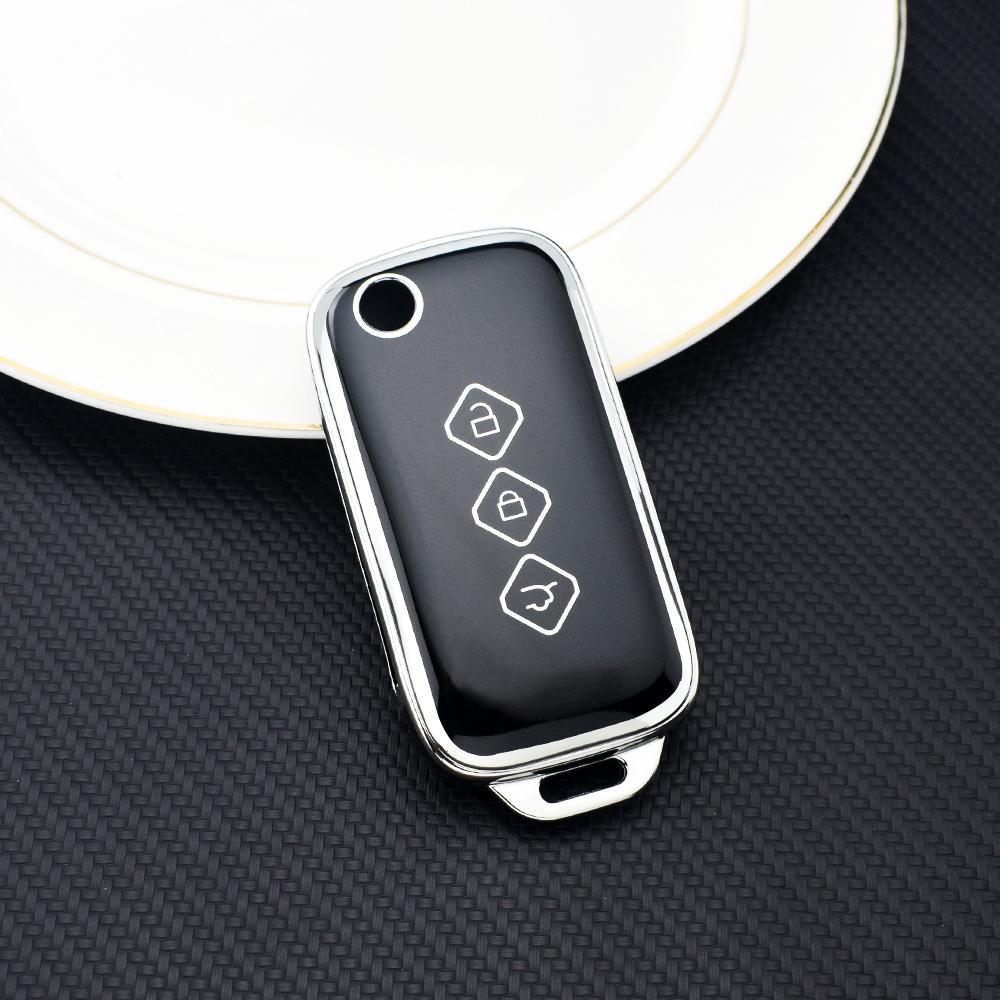 

Чехол-накладка из ТПУ для автомобильного ключа-пульта, полный чехол для Wuling Capgemini 2020, аксессуар для защиты ключа от салона автомобиля, стайлинг чёрный