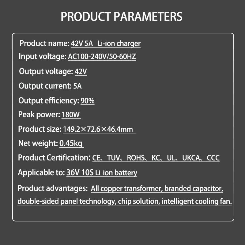 42V 5A Li-ion Battery Charger 10S 36V Lithium Battery pack For M365 pro,bird,lime,ime-s,Ninebot Es1,Ninebot Es2,Ninebot Es4