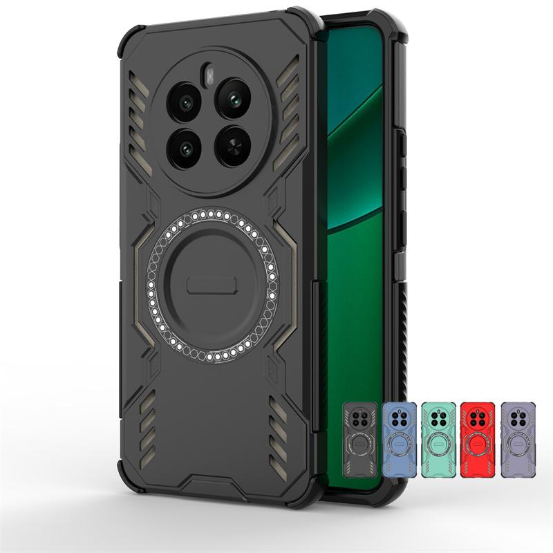 For Realme 12 Plus Case For Realme 12 Plus 5G Anti-knock Magnetic Adsorption Wireless Charge Back Cover For Realme 12 Plus Case