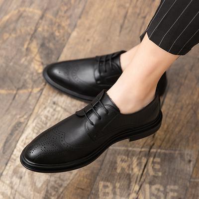 Venda direta da fábrica sapatos Oxford clássicos simples masculinos sapatos de couro de três juntas bico fino com cadarço estilo britânico sapatos sociais de negócios