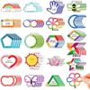 Crtiin 100 Pcs Sensory Strips Anxiety Calm Mindfulness Stickers Fidget Stress Breathing Sensory Sticker Different Textures Rough Tactile Tape for