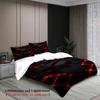 3pcs Red Glowing Geometric Cubes Print Duvet Cover Set – for Kids Gift 100%Polyester, Soft, Breathable for Bedroom Decoration