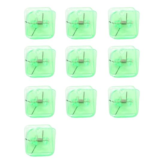 

10Pcs Colorful Transparent Binder Clip Set Cute Plastic Paper Clamps for Office School Test Papers Bills Study Materials Desktop Organization Supplies 3cm зелений