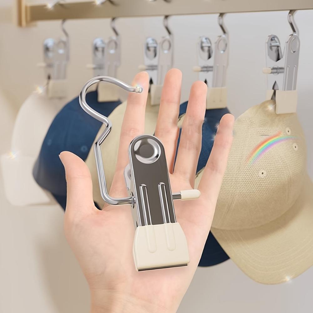 5-pack Three-word Clips Single and Double Glue Multi-function Hook Clips Stainless Steel Pants Clips Household Seamless Storage Metal Clothespins