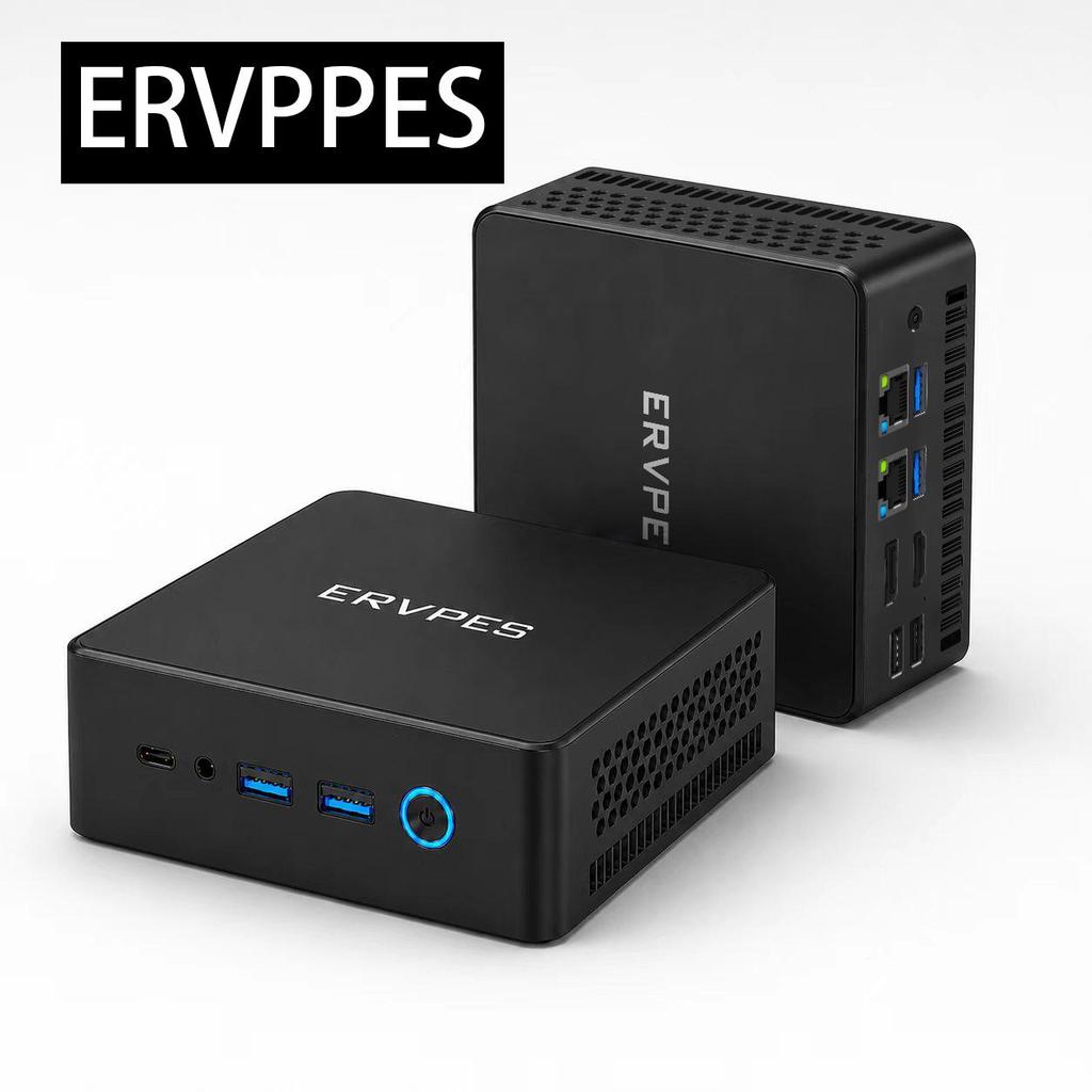 ERVPES E1 Pro Mini PC Intel Celeron N4505 8GB DDR4 256GB SSD Triple Display Dual LAN Silent Mini Desktop Computer