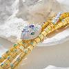 Exaggerated Three-layer Princess Snake Necklace, Gold-plated Turquoise, Personalized High-end Luxury Women's Snake Collar