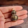 Hollow Brass Gourd Keychain Antique Feng Shui Car Charm Lucky Blessing Pendant for Bag Decor Fortune Desk Ornament Gift