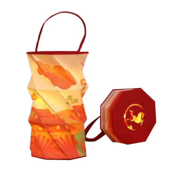 Yousheng Foldable Lantern Night Light Portable Hanging Ambient Lamp with Handle Year of The Horse Festive Gift for Home Decor Chinese New Year