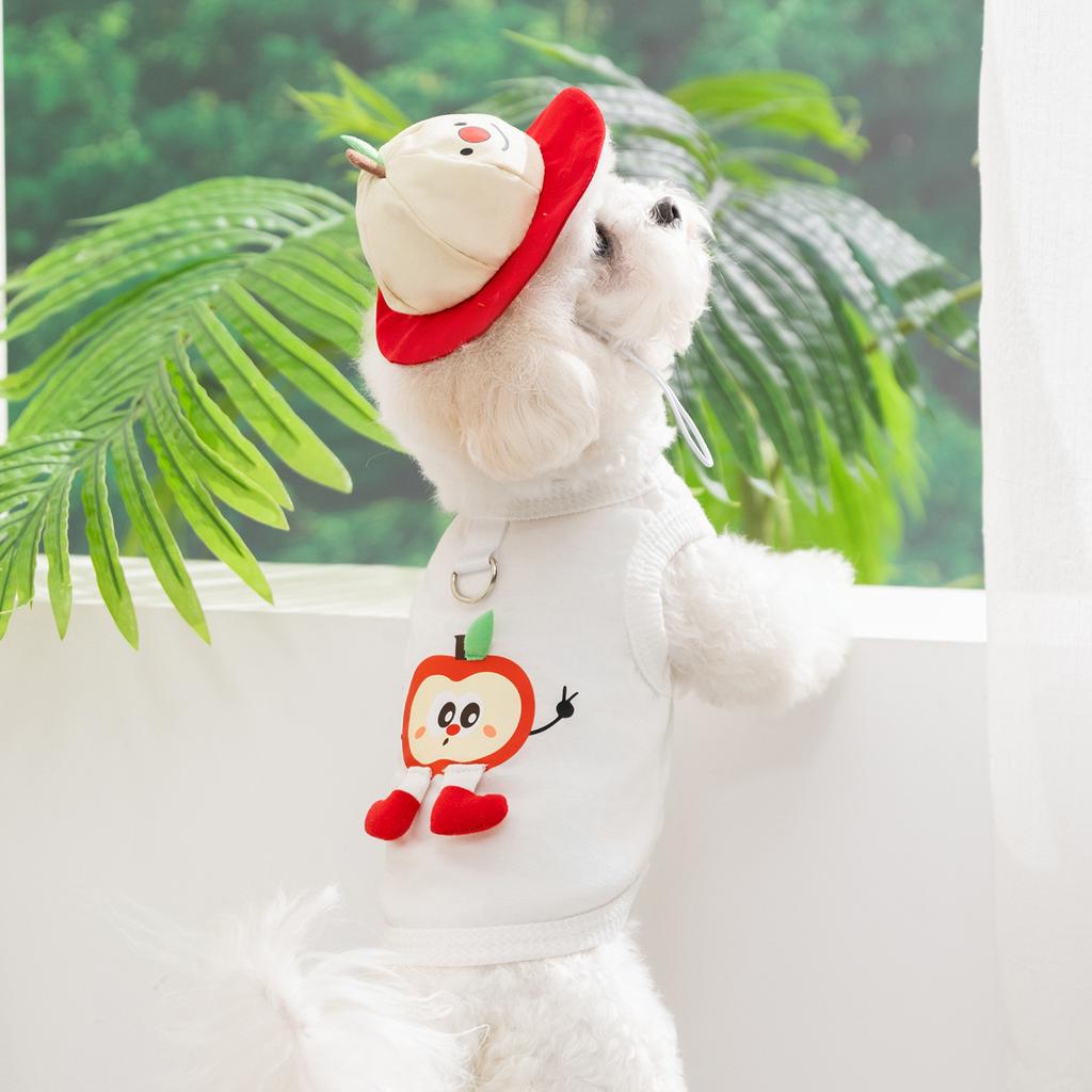 Frühling und Sommer neue Hundekleidung dreidimensionale Puppe gestreifte dünne Weste Katze Haustierkleidung