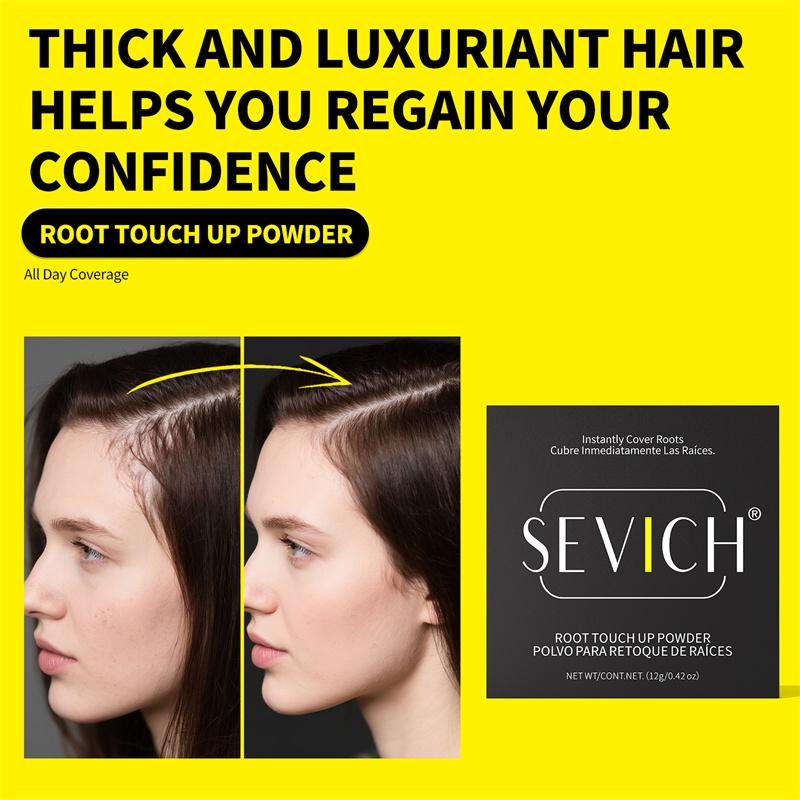 SEVICH 12g Magical Fluffy Hairline Powder Hair Line Shadow Hair Concealer Root Cover Up Gray Coverage Unisex Instantly Black/Dark Brown/Coffee
