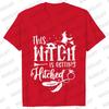 Team Bride Y2k Tops Bridal Shower Wedding Shirt This Witch Is Getting Hitched Lit T-Shirt Halloween Bachelorette Party EVJF Tees