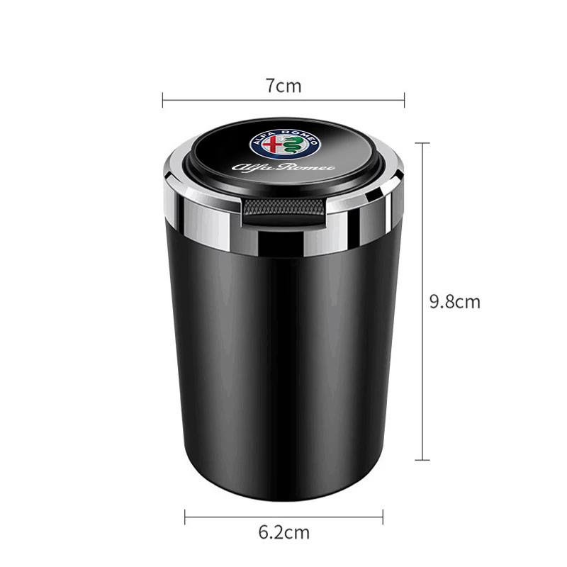 Car Stickers For Alfa Romeo Car Ashtray Cigarette Ash Holds Cup LED Light Automotive Ashtray For Alfa Romeo 159 Giulietta Stelvi