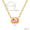 Zircon Pendant Necklace Gentle Sweet Clavicle Chain Steel Ball Bracelet 18K Gold Stainless Steel Jewelry